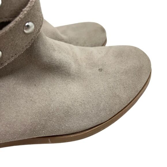 SOLE SOCIETY Taupe BELVANNE Genuine Leather Suede Ankle Boots Booties Shoes sz 8 - Picture 4 of 16